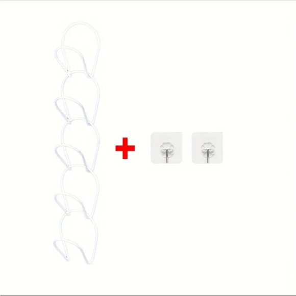 5pcs White Hat Storage Organizer Hanger With Hooks For Clothing, Caps, Scarfs - Picture 2 of 2